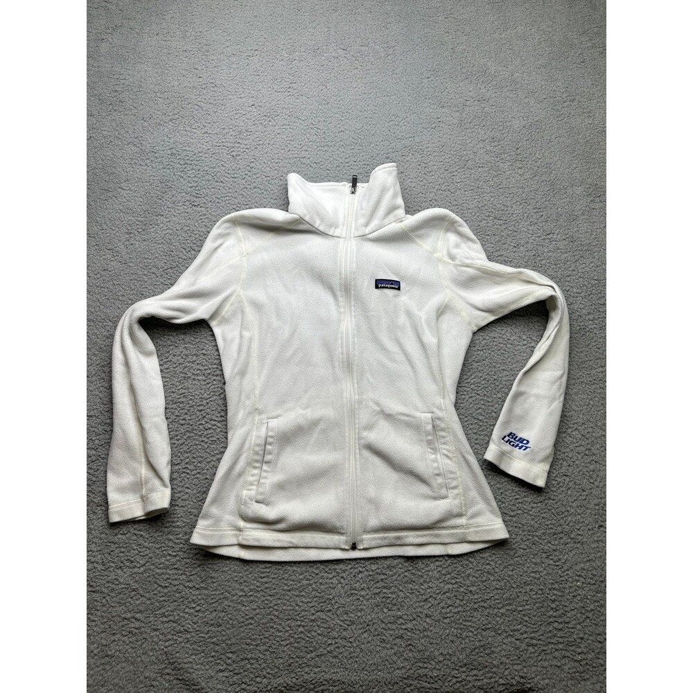 Patagonia Micro D full zip worn wear fleece size M Bud Light Logo on left sleeve